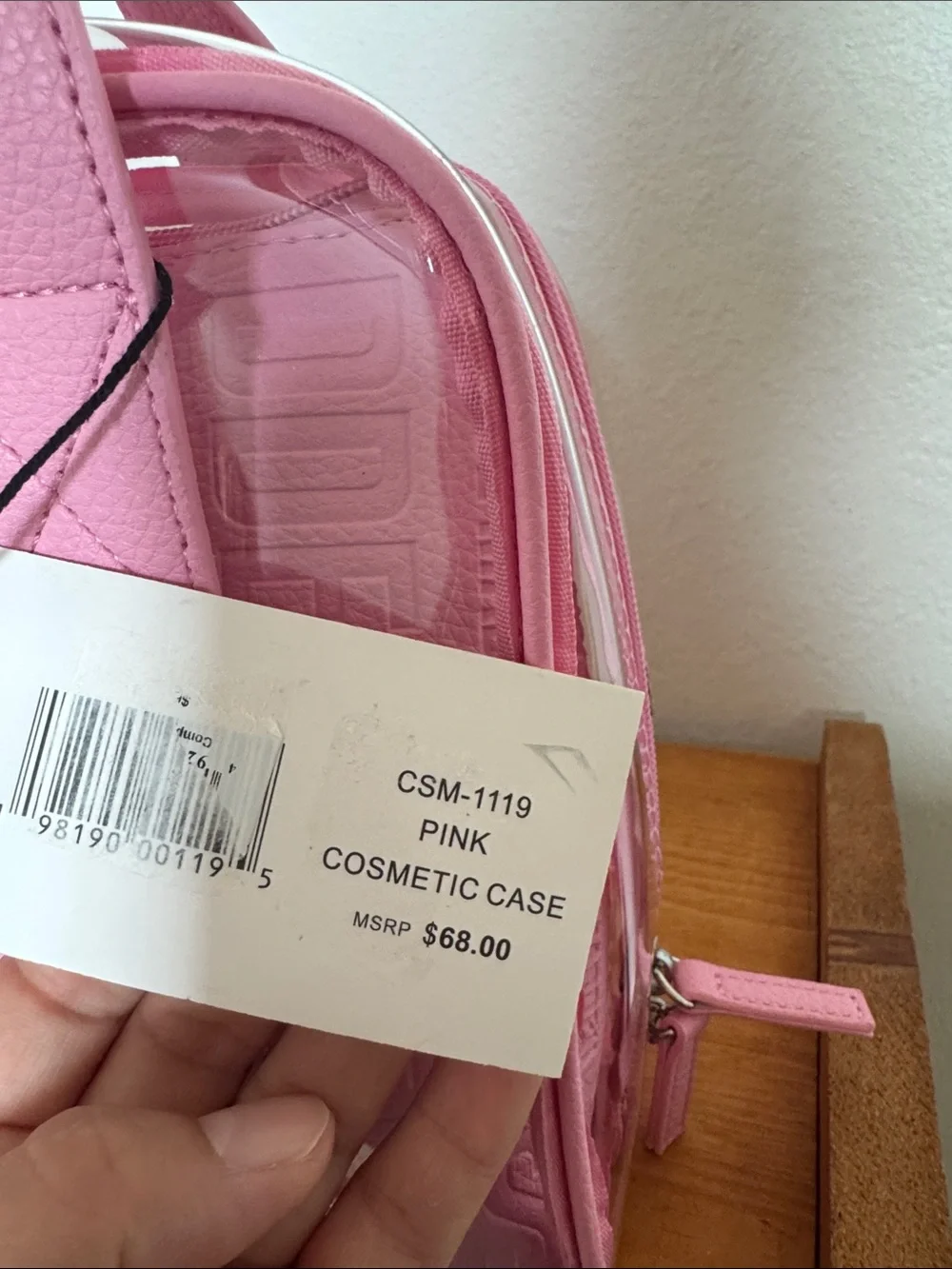Steve Madden Pink Logo-Embossed Top-Handle Cosmetic Case 2 pk.